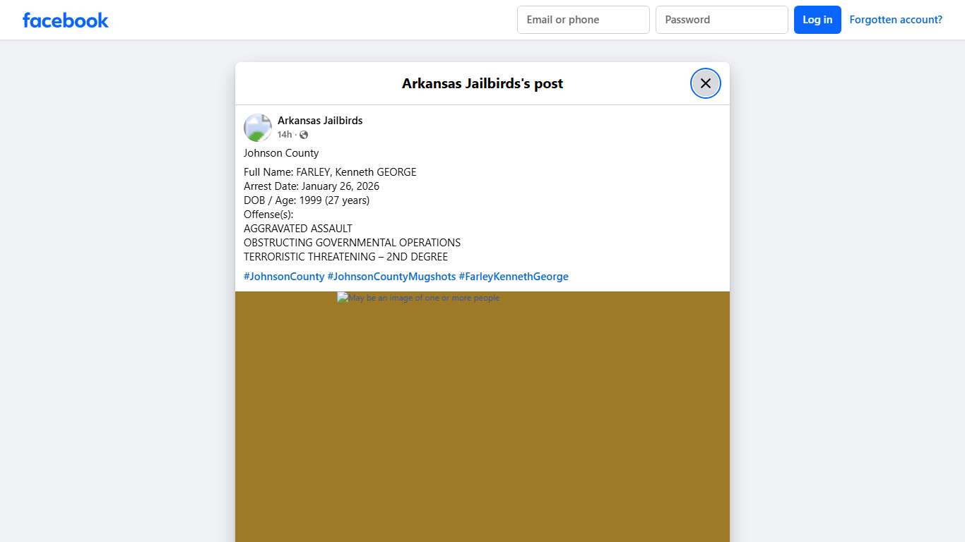 Johnson County Full Name: FARLEY,... - Arkansas Jailbirds Facebook