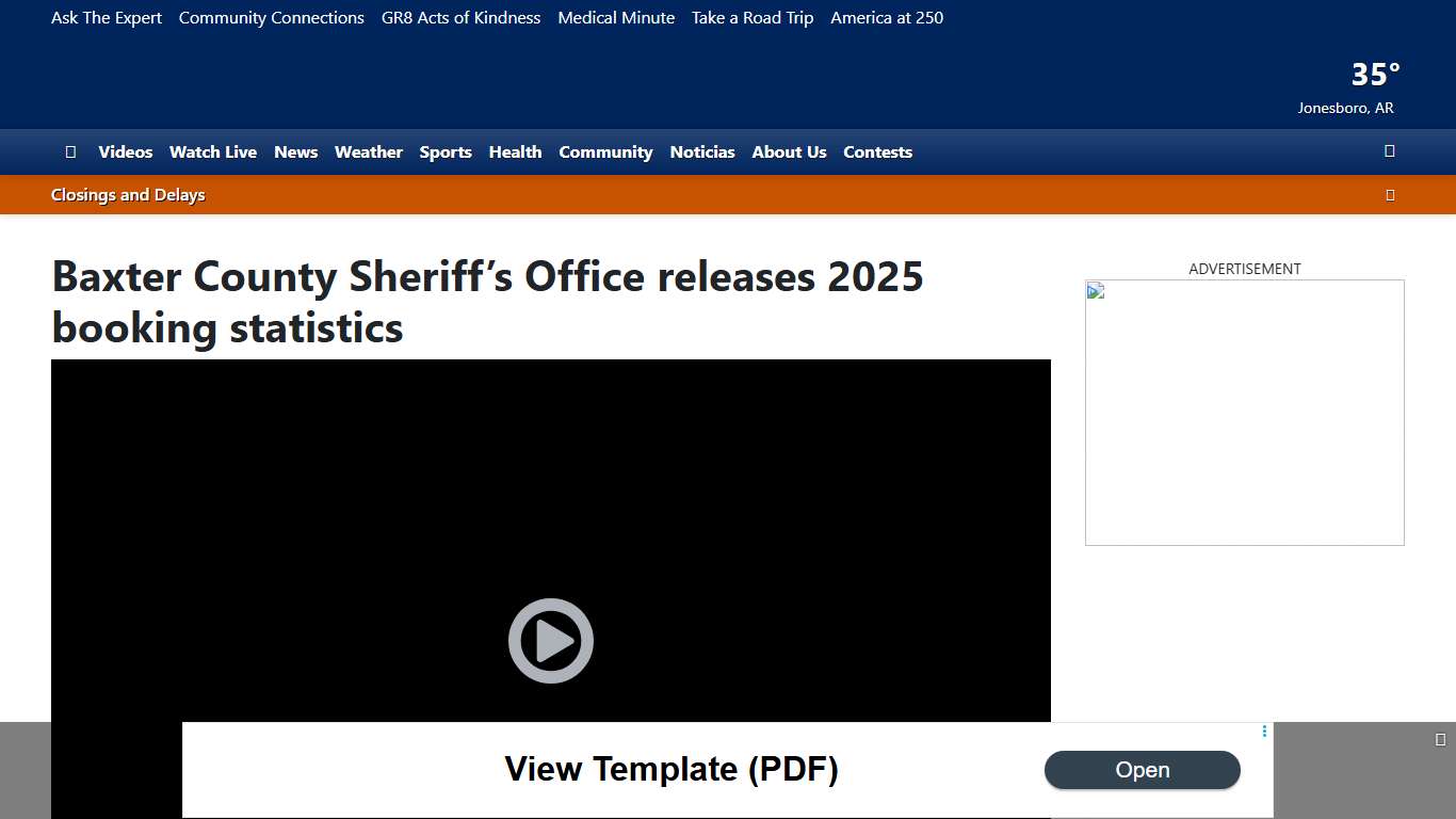 Baxter County Sheriff’s Office releases 2025 booking statistics